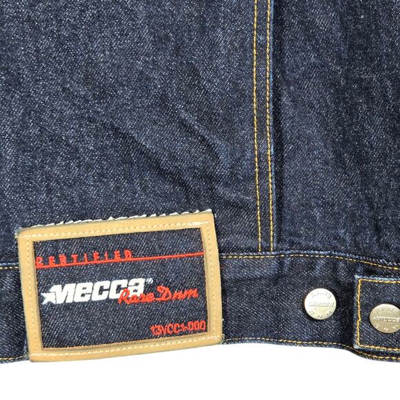 Vintage Mecca Denim Jacket Mens XXLarge Dark Wash Streetwear Hip Hop Rap 80s 90s - Picture 10 of 12